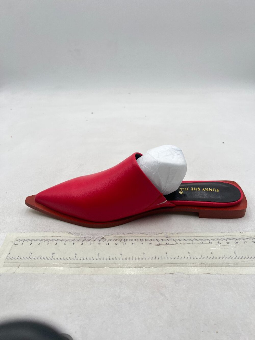 Red Closed Toe Slip On Summer Backless Mule Dress Shoes for Daily Wear